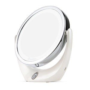 BROADCARE LED Makeup Mirror 5X Magnifying with Bright Led Lights, Dual Sided 360 Degree Swivel Cordless Tabletop Vanity Mirror